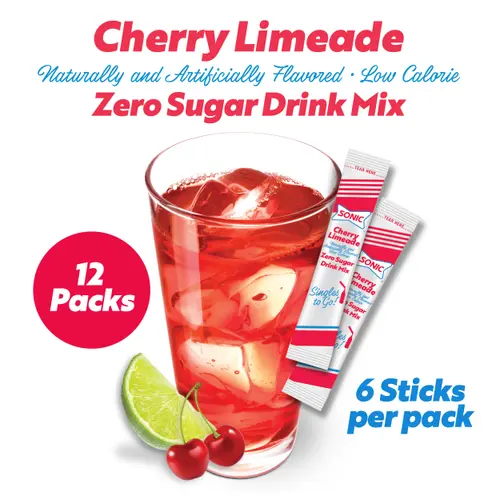 Sonic Zero Sugar Singles-to-Go Powdered Drink Mix, Cherry Limeade, 6 Count Packets thumbnail 4