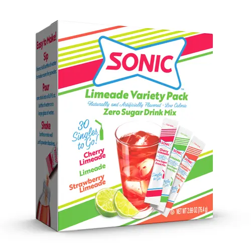 Sonic Limeade Variety Pack, Zero Sugar Drink Mix, 30ct