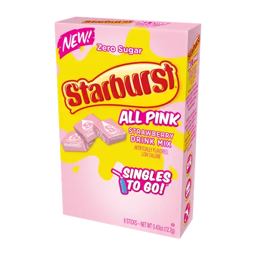 Starburst Zero Sugar Singles-to-Go Powdered Drink Mix All Pink Strawberry 6 Count Packets thumbnail 4