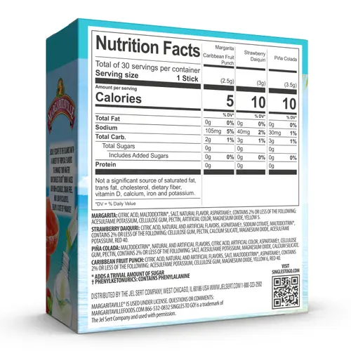 Margaritaville Sugar-Free Powdered Drink Mix Singles-To-Go Variety Pack, 30 Count Packets thumbnail 3