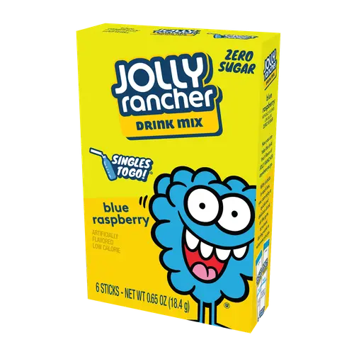 (6 Packets) Jolly Rancher Blue Raspberry Sugar Free, On-The-Go, Caffeine Free, Powdered Drink Mix thumbnail 2