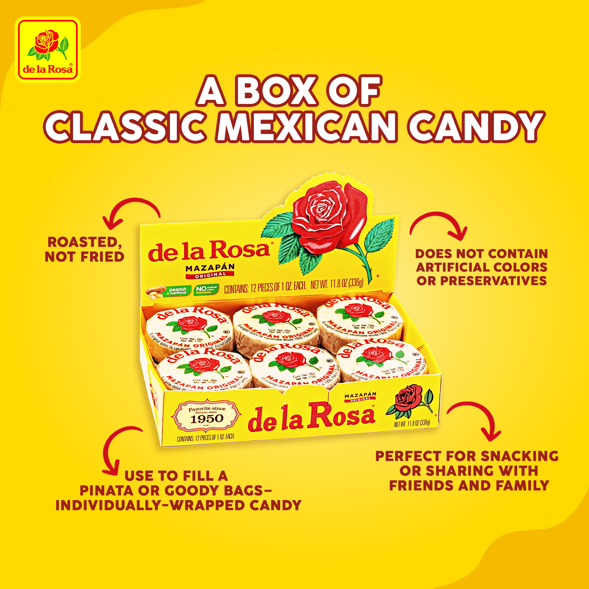 De La Rosa Mazapan Style Mexican Peanut Candy, 12 Count thumbnail 4