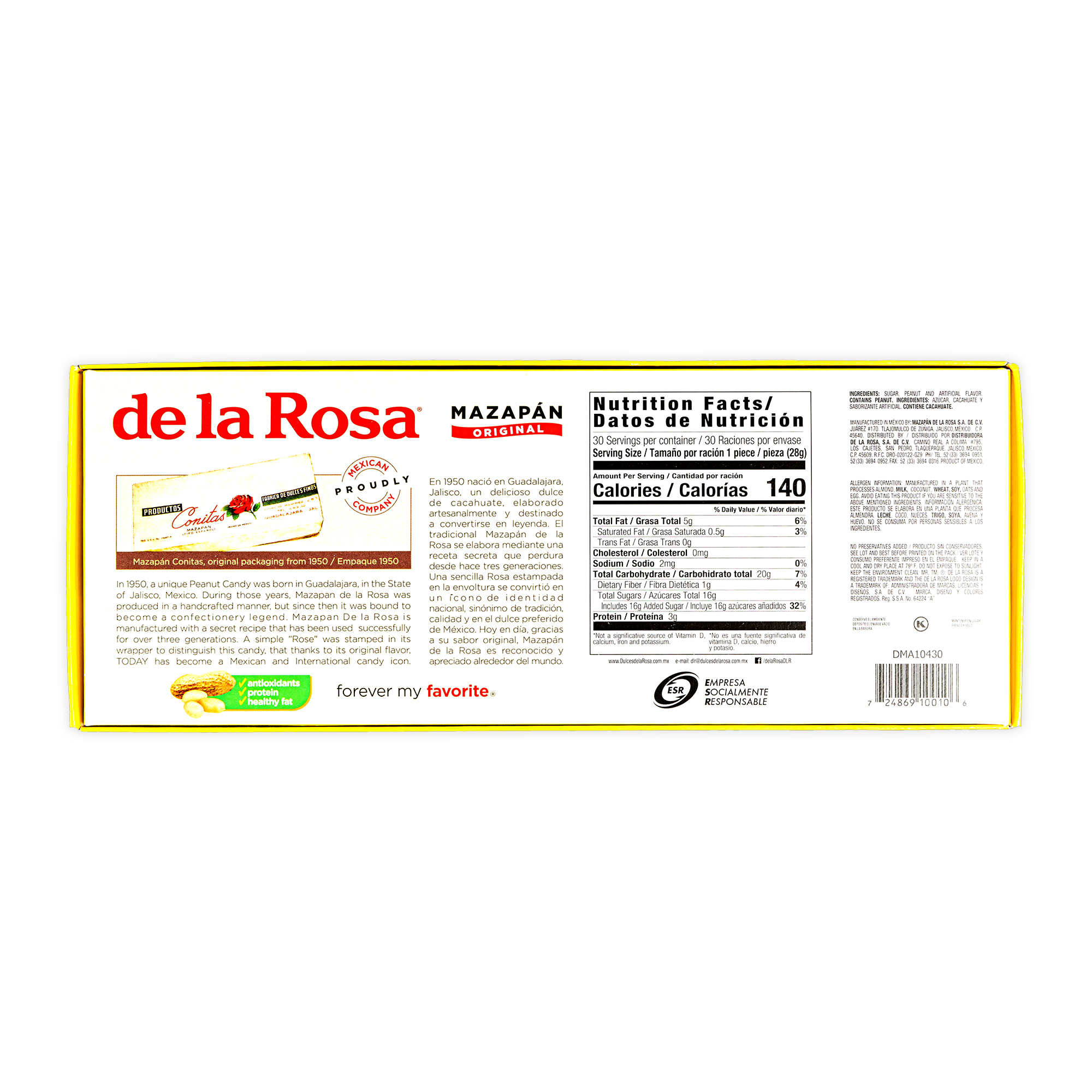 De La Rosa Mazapan Style Mexican Peanut Candy for Snacking and Sharing, 30 Count thumbnail 2