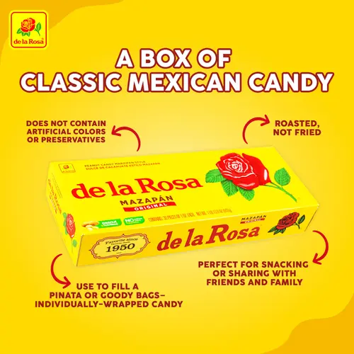 De La Rosa Mazapan Style Mexican Peanut Candy for Snacking and Sharing, 30 Count thumbnail 4