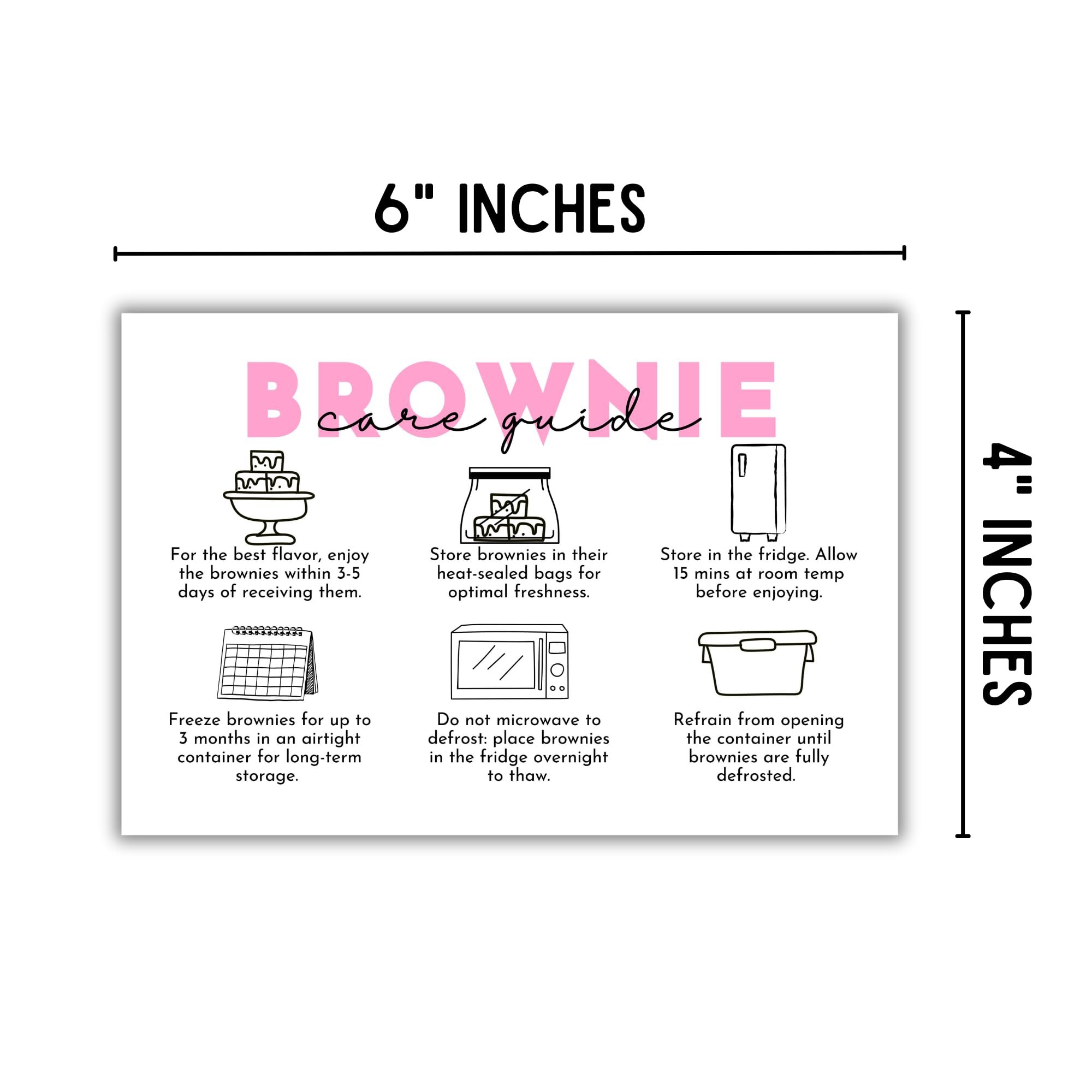Brownie Chocolate Care Instruction Storage Cards  30 pk 4x6 Bakery Customer Sourdough Bread Blondie Baker Business Dessert Contr thumbnail 3