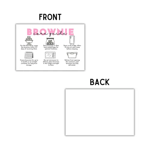 Brownie Chocolate Care Instruction Storage Cards  30 pk 4x6 Bakery Customer Sourdough Bread Blondie Baker Business Dessert Contr thumbnail 4