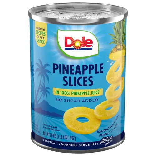 Pineapple Slices in 100% Pineapple Juice, 20 oz Can
