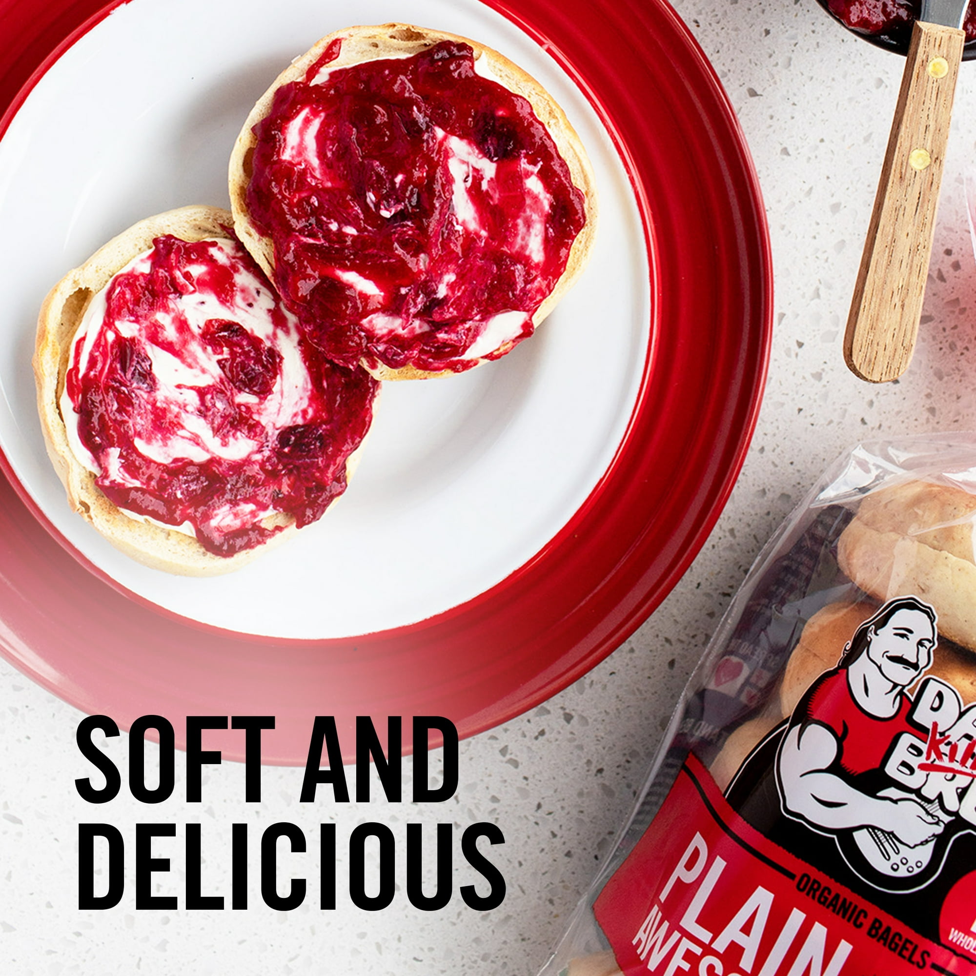 Dave's Killer Bread Plain Awesome Bagels, Organic Bagels, 15g Whole Grains per Bagel, 5 Count (1 Pack) thumbnail 4