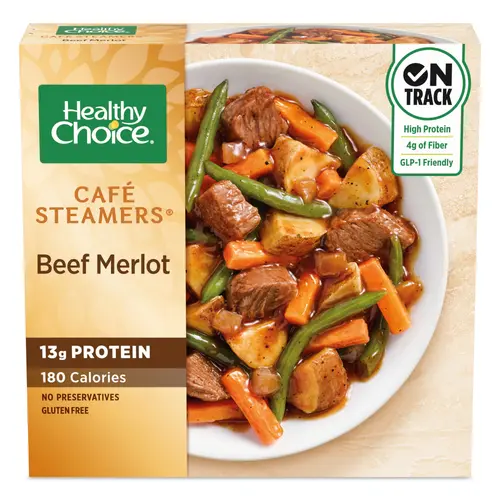Healthy Choice Cafe Steamers Beef Merlot Bowl, Frozen Meal, 9.5 oz (Frozen)