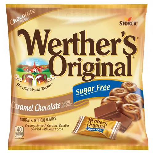 Storck Werther's Original Sugar-Free Caramel Chocolate Hard Candies, 2.35 oz.