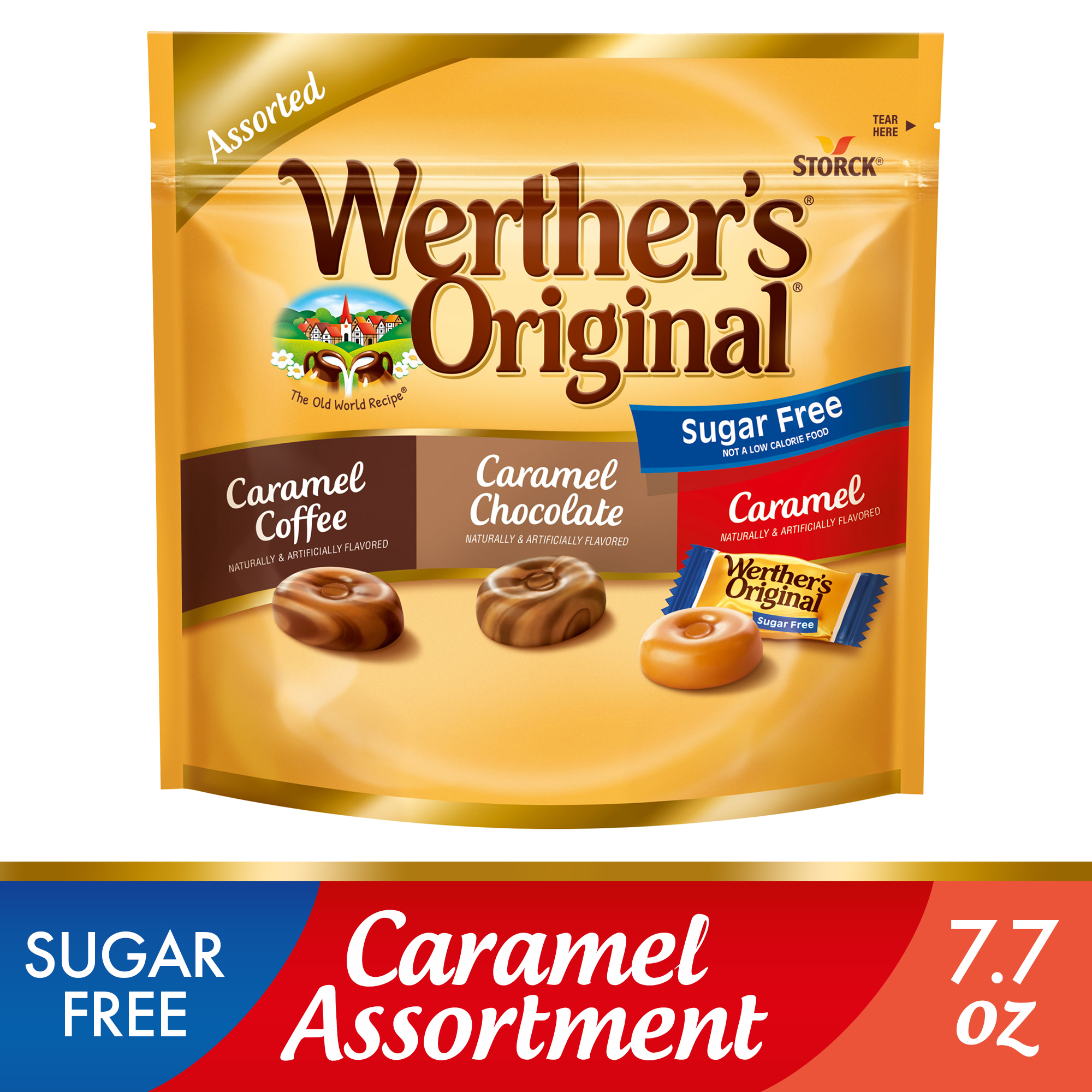 Werthers Original Hard Sugar Free Assorted Flavors, Caramel Coffee, Caramel Chocalate, Caramel Candy 7.7 oz thumbnail 2