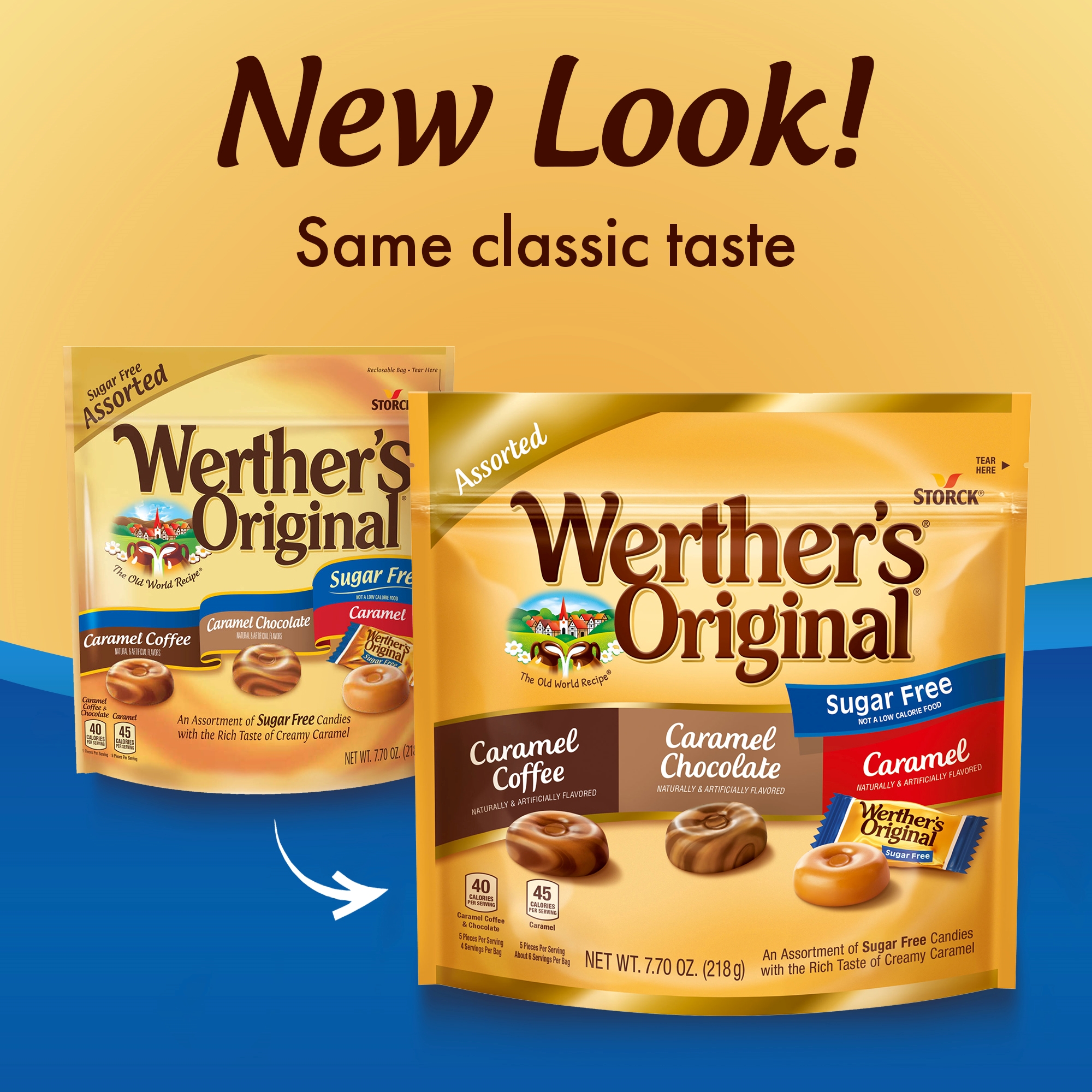 Werthers Original Hard Sugar Free Assorted Flavors, Caramel Coffee, Caramel Chocalate, Caramel Candy 7.7 oz thumbnail 3