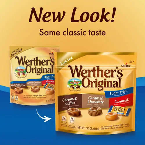 Werthers Original Hard Sugar Free Assorted Flavors, Caramel Coffee, Caramel Chocalate, Caramel Candy 7.7 oz thumbnail 3