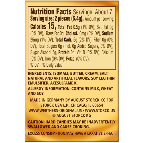 Werthers Original Hard Sugar Free Caramel Minis Candy, 1.48 Oz thumbnail 3
