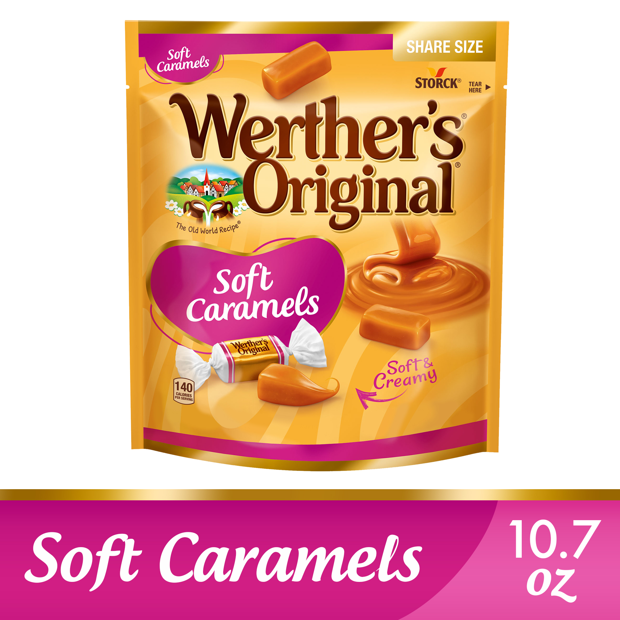 Werther's Original Individually Wrapped Soft Caramels, 10.8oz Sharing Size Bag thumbnail 2