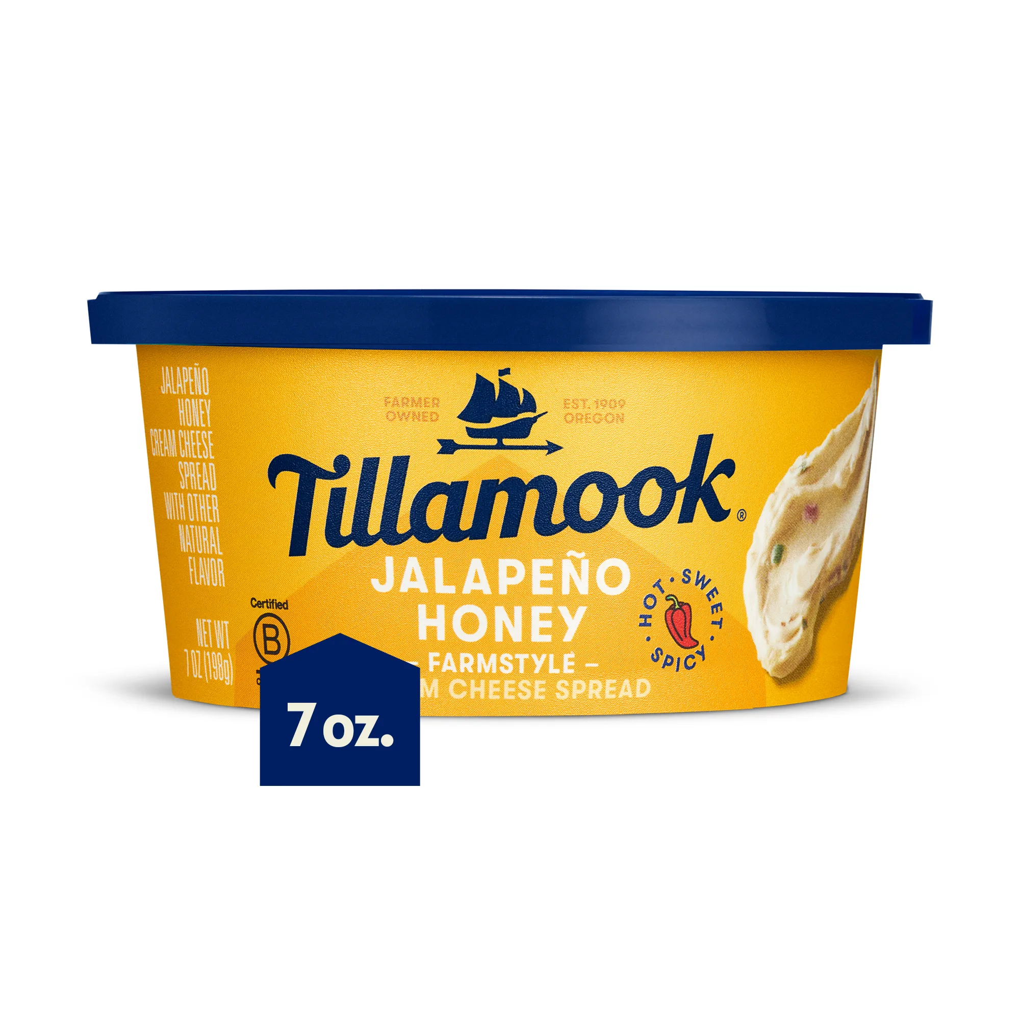 Tillamook Jalapeno Honey Cream Cheese Spread, 7 oz Tub
