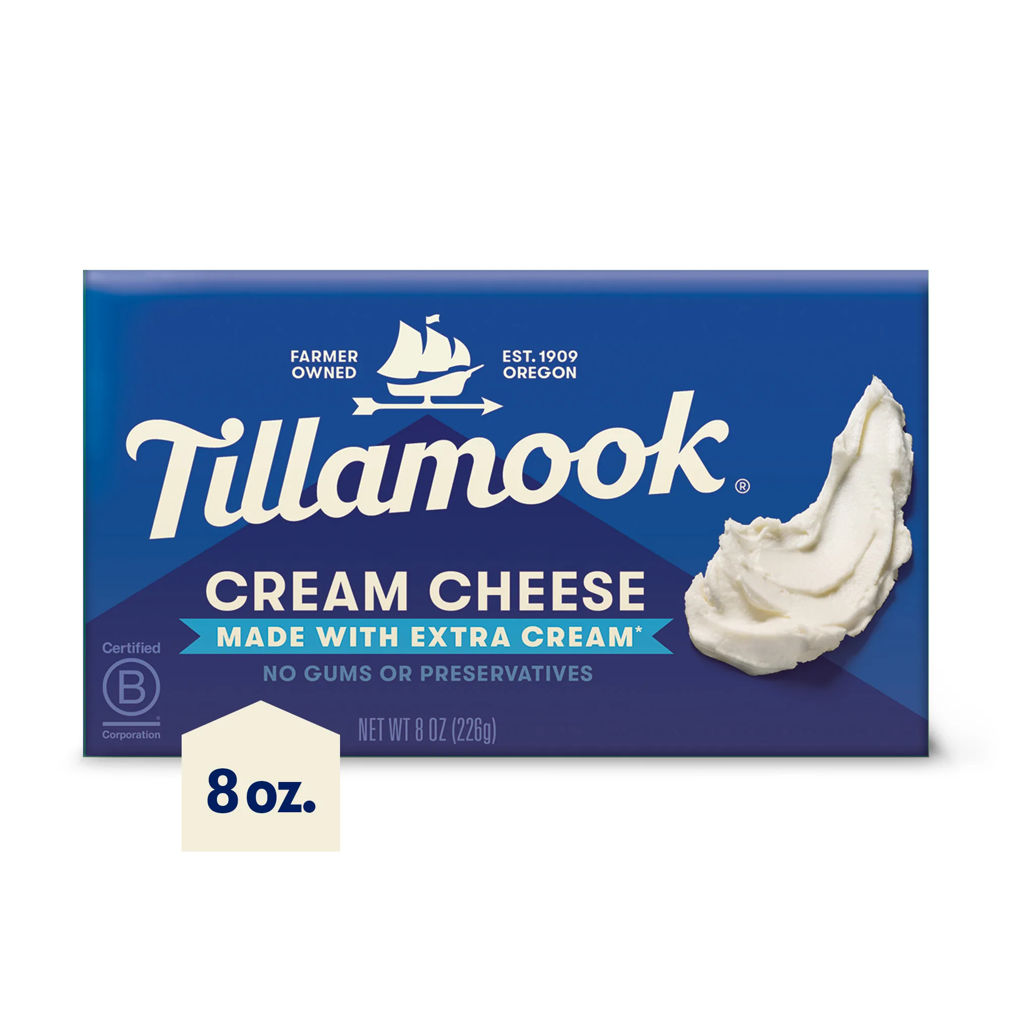 Tillamook Cream Cheese, 8 oz Brick
