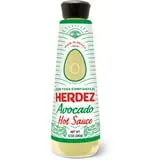 HERDEZ Avocado Hot Sauce, Taco Topping, Shelf Stable, 12 oz Glass Bottle