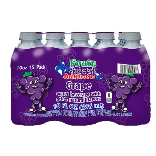 Fruit Splash Juniors, Water Bottles, Grape, 10 fl oz, 15 Pack Bottles