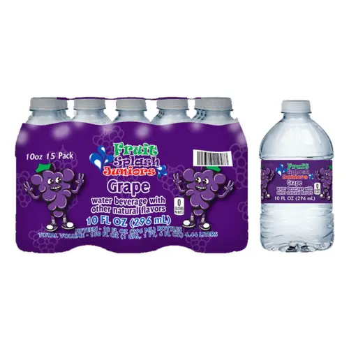 Fruit Splash Juniors, Water Bottles, Grape, 10 fl oz, 15 Pack Bottles thumbnail 2