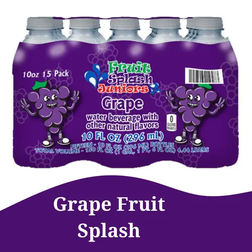 Fruit Splash Juniors, Water Bottles, Grape, 10 fl oz, 15 Pack Bottles thumbnail 3
