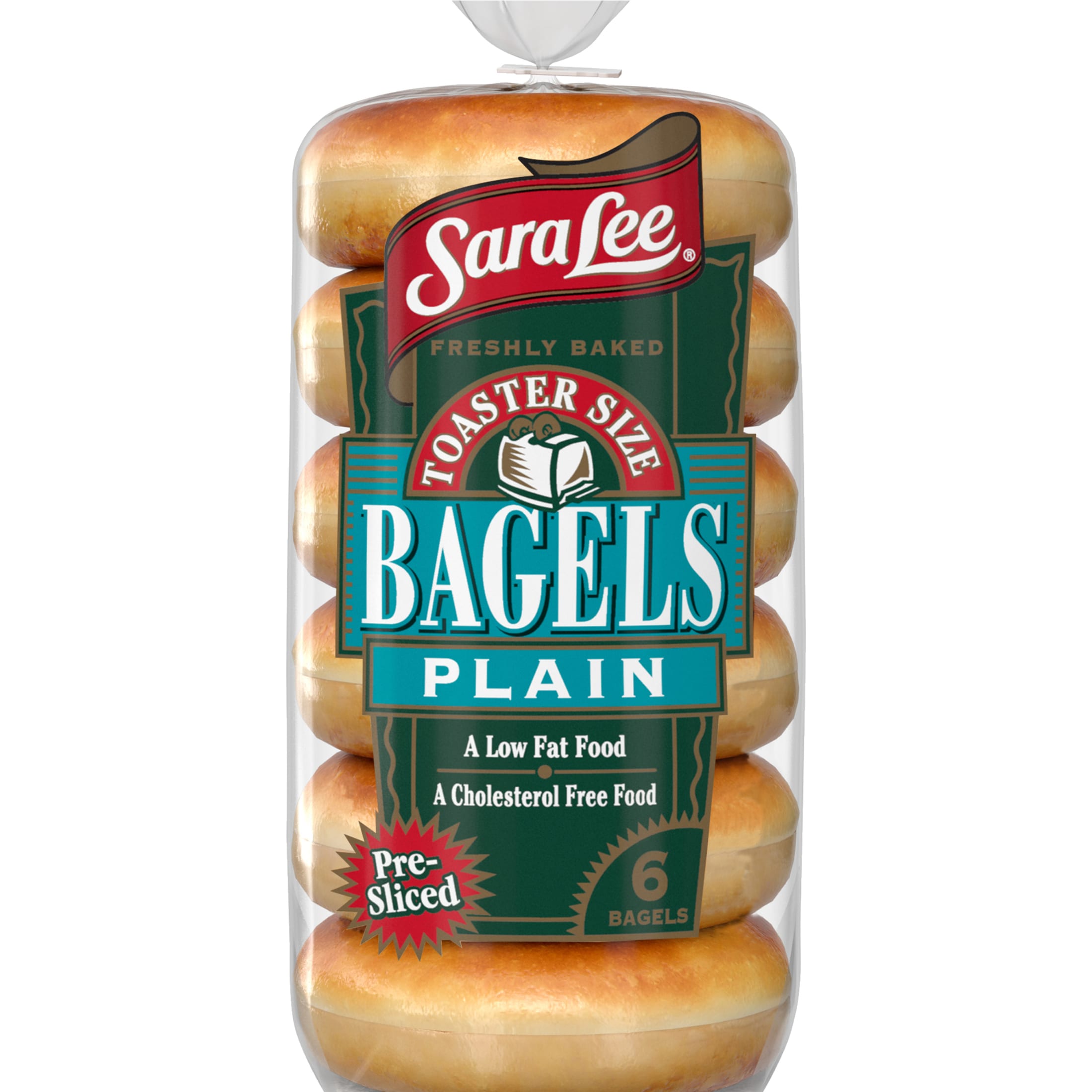 Sara Lee Plain Bagels, 6 count, Pre-sliced Bagels, 13 oz Bag