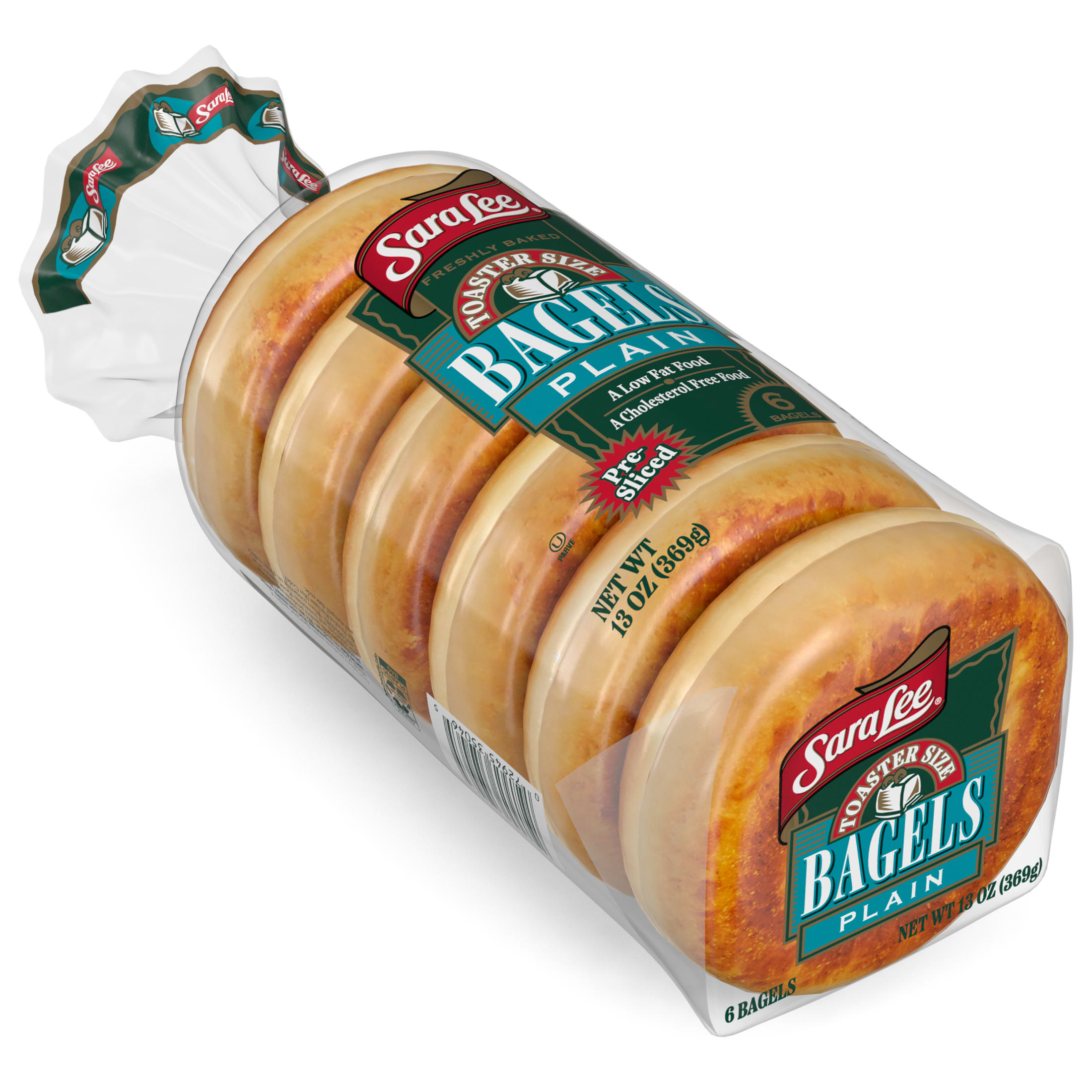 Sara Lee Plain Bagels, 6 count, Pre-sliced Bagels, 13 oz Bag thumbnail 2