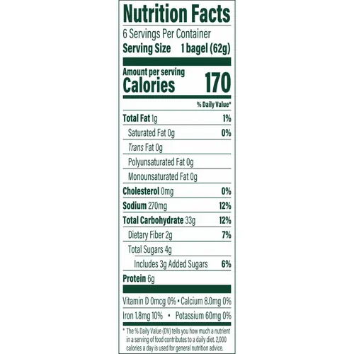 Sara Lee Plain Bagels, 6 count, Pre-sliced Bagels, 13 oz Bag thumbnail 3