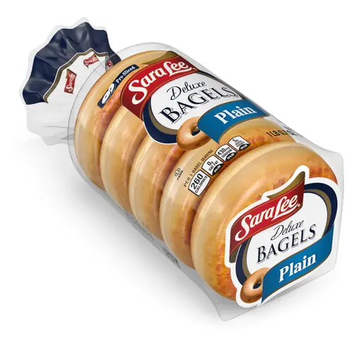 Sara Lee Deluxe Plain Bagels, 5 count, Bagels, 16.7 oz Bag thumbnail 2
