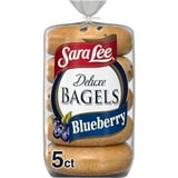 Sara Lee Deluxe Blueberry Bagels, 5 count, Pre-sliced Bagels, 16.7 oz Bag