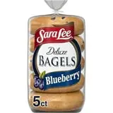 Sara Lee Deluxe Blueberry Bagels, 5 count, Pre-sliced Bagels, 16.7 oz Bag