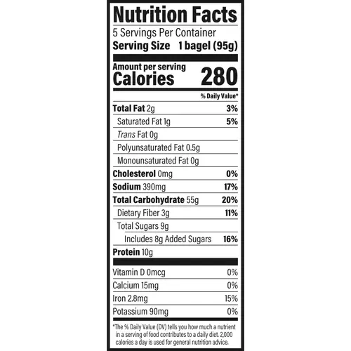 Sara Lee Deluxe Blueberry Bagels, 5 count, Pre-sliced Bagels, 16.7 oz Bag thumbnail 3
