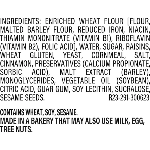 Sara Lee Cinnamon Raisin Bagel, 5 Count, 16.7 oz Bag thumbnail 3