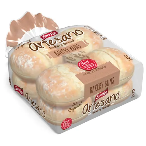 Sara Lee Artesano White Bakery Buns, 8 count, Hamburger Buns, 19 oz Bag thumbnail 2