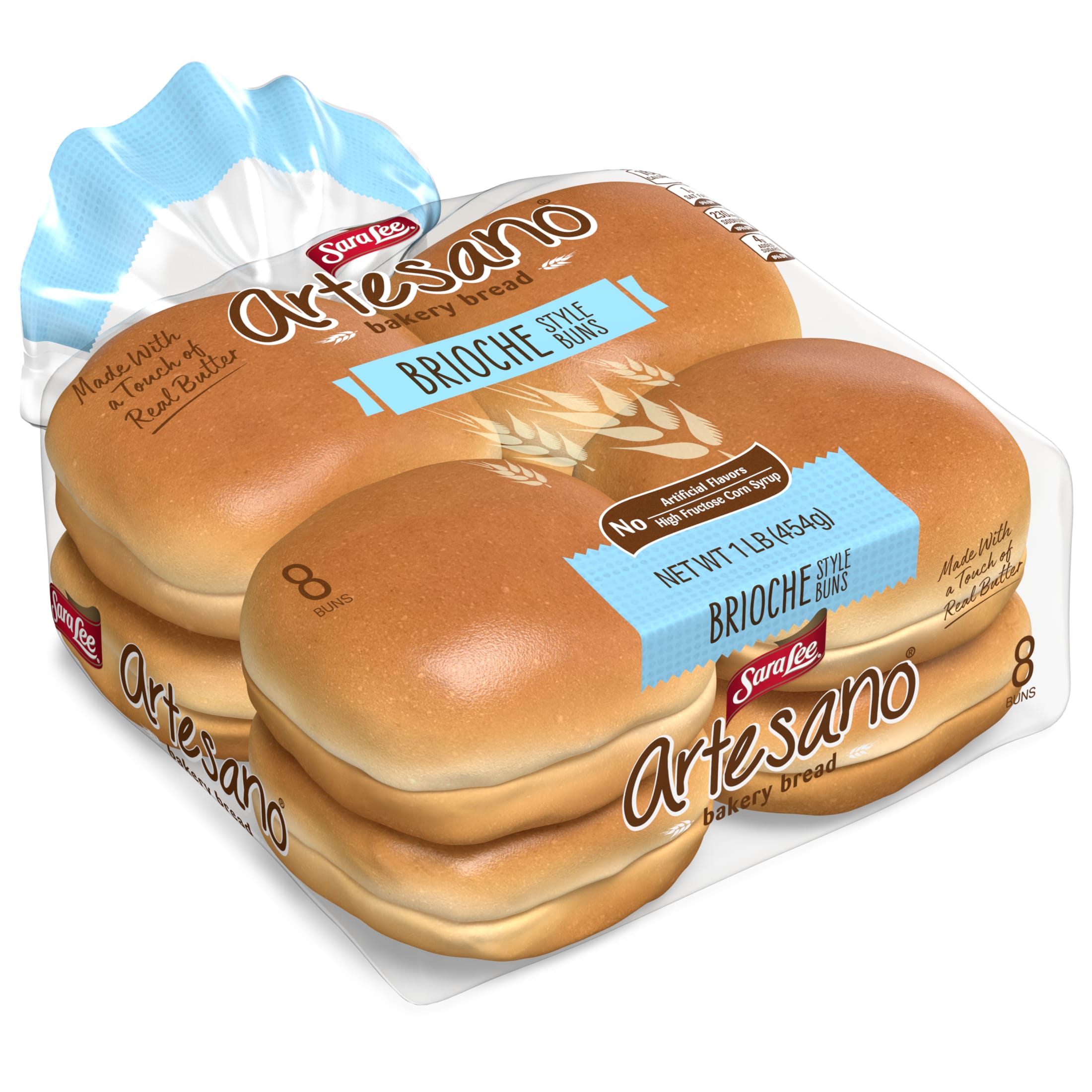 Sara Lee Artesano Brioche Buns, 8 count, Hamburger Buns, 16 oz Bag thumbnail 2