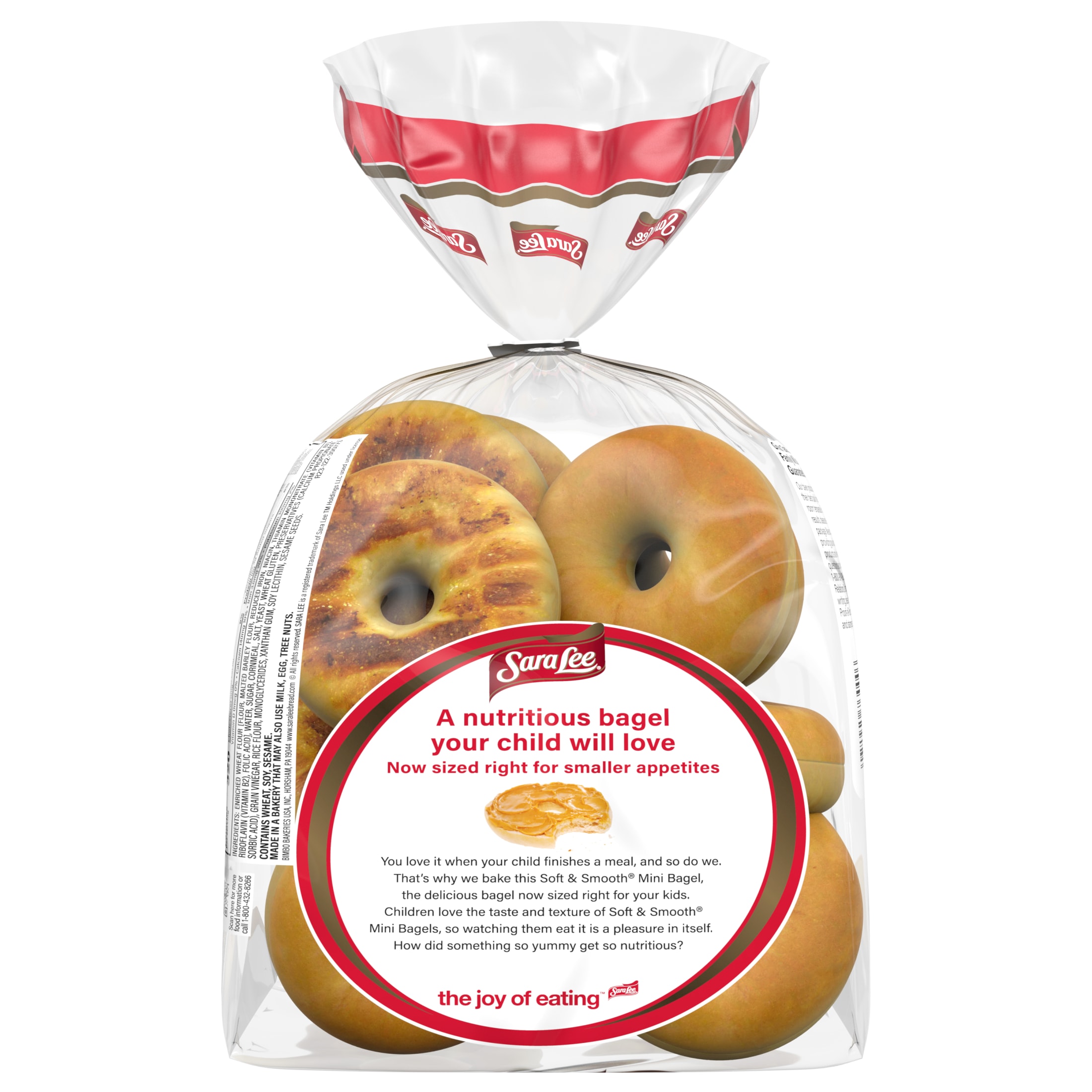 Sara Lee Plain Bagels, 12 count, Mini Bagels, 15.6 oz Bag thumbnail 4