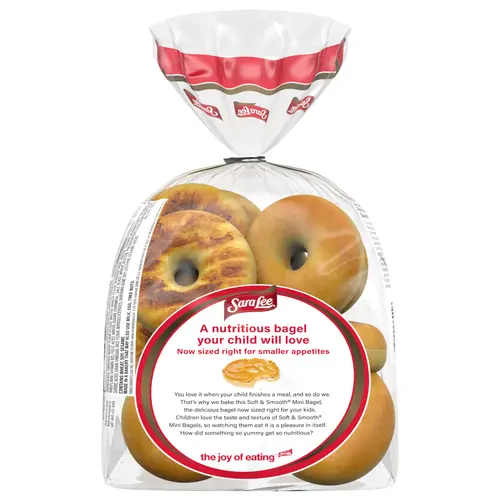 Sara Lee Plain Bagels, 12 count, Mini Bagels, 15.6 oz Bag thumbnail 4