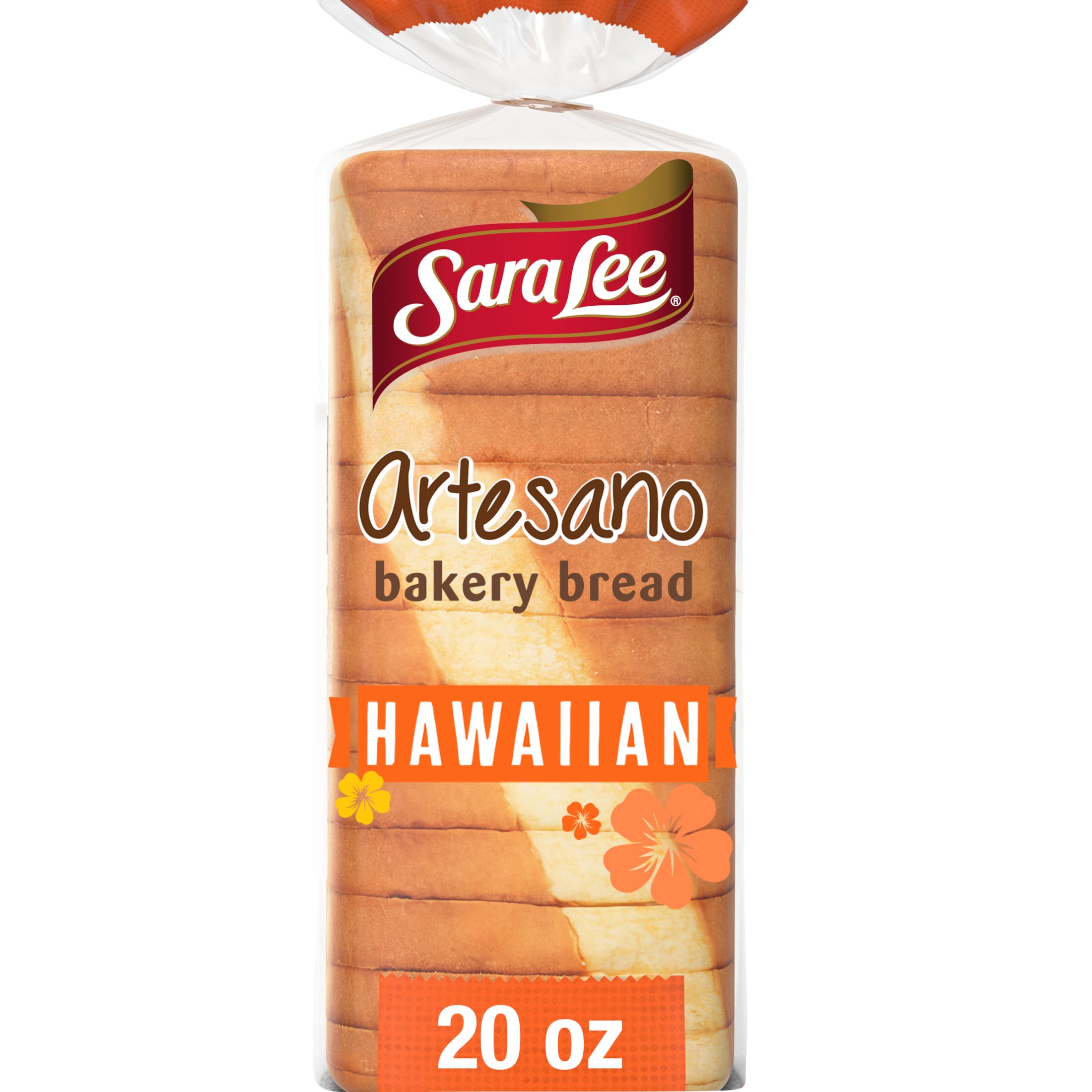 Sara Lee Artesano Hawaiian Bread, 20 oz, Sweet Pre-sliced Hawaiian Bread, Bag
