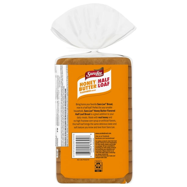 Sara Lee Honey Butter Half Loaf Bread, 12 oz, White Bread, Bag (Pack of 3) thumbnail 3