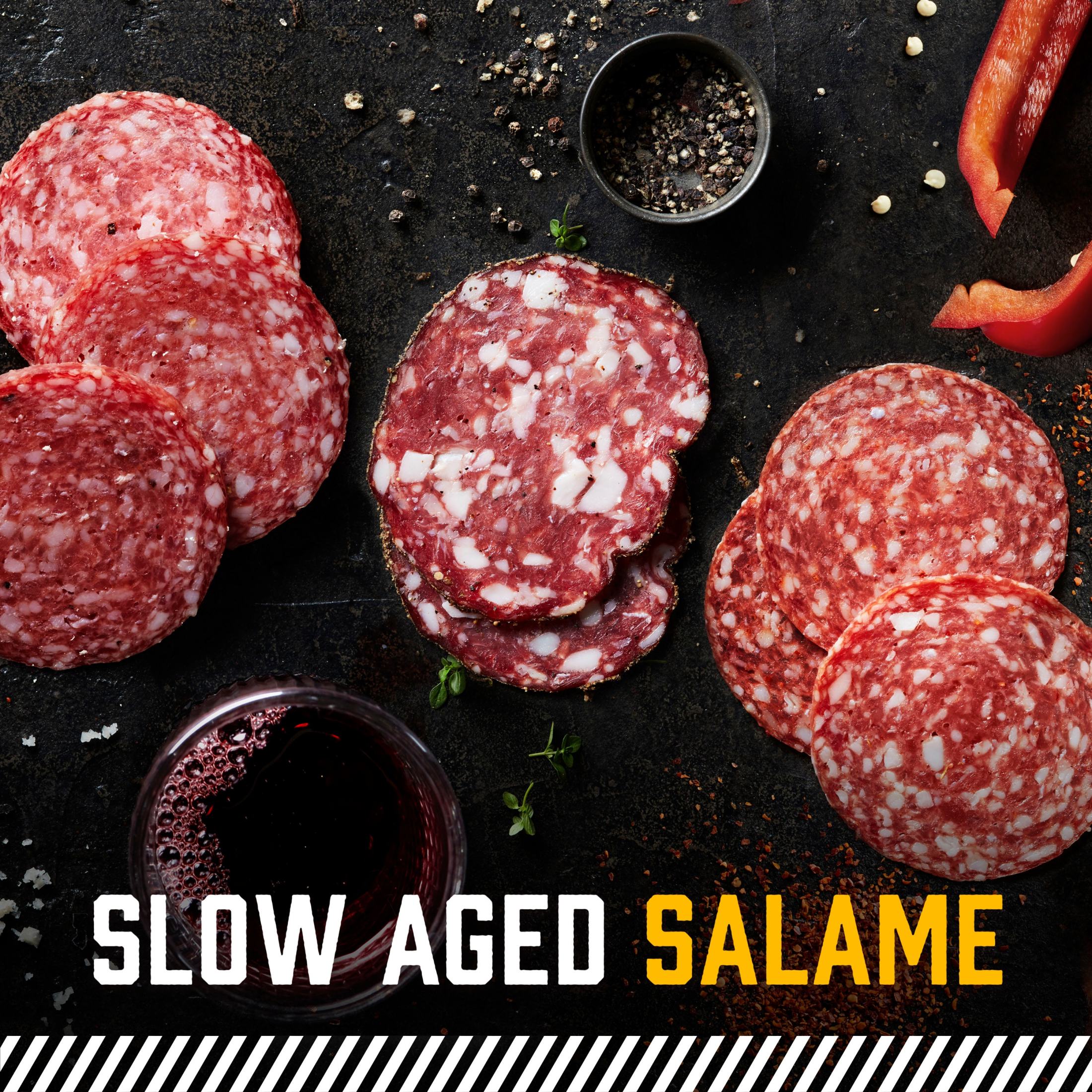 COLUMBUS, Salami Trio, Refrigerated Sliced Charcuterie Meat, 6 grams of Protein Per 1 oz Serving, 12 oz Plastic Tray thumbnail 3