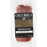 COLUMBUS Sliced Pork Prosciutto, Sliced Charcuterie Meat, Serving size 28 g, 3 oz Plastic Tray Package
