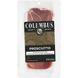 COLUMBUS Sliced Pork Prosciutto, Sliced Charcuterie Meat, Serving size 28 g, 3 oz Plastic Tray Package