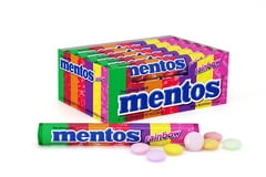 Mentos Chewy Mint Candy Roll, Rainbow, 1.32 oz Rolls (Bulk Box of 15)