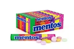 Mentos Chewy Mint Candy Roll, Rainbow, 1.32 oz Rolls (Bulk Box of 15)