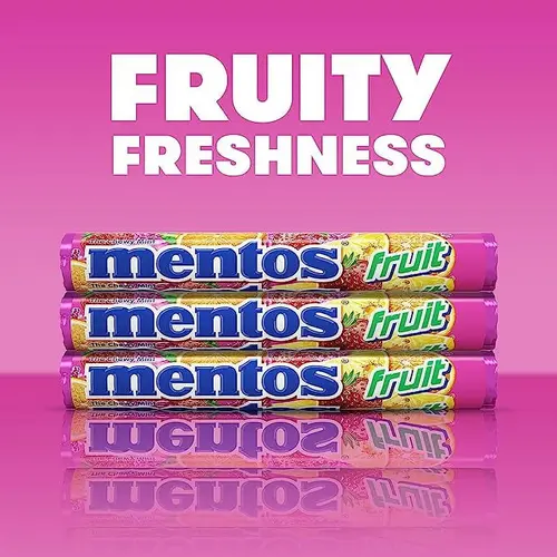 Mentos Chewy Mint Candy Roll, Fruit, Nut Free, Regular Size, 1.32 oz, 6 Count thumbnail 4