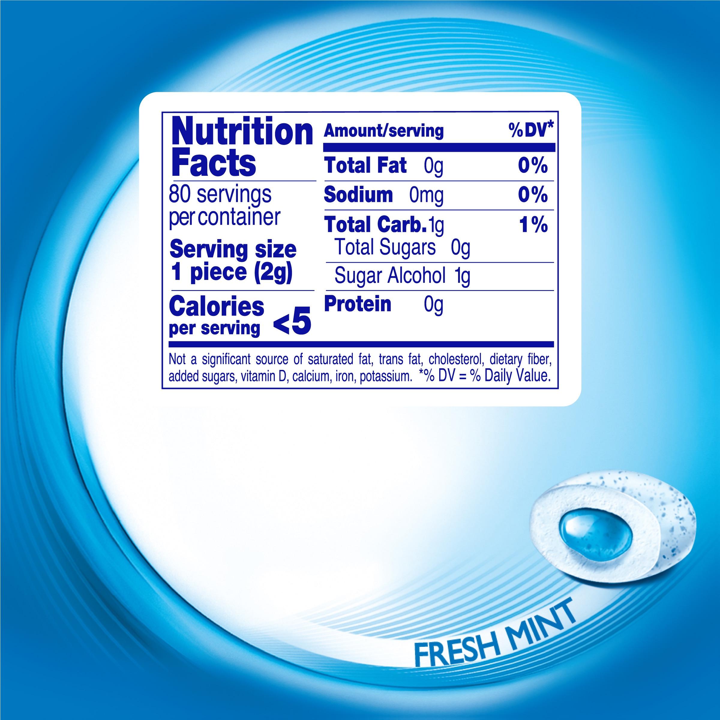 Mentos Pure Fresh Sugar-Free Gum, Paperboard Bottle, Fresh Mint, Peanut-Free, Regular Size, 80 Count thumbnail 3