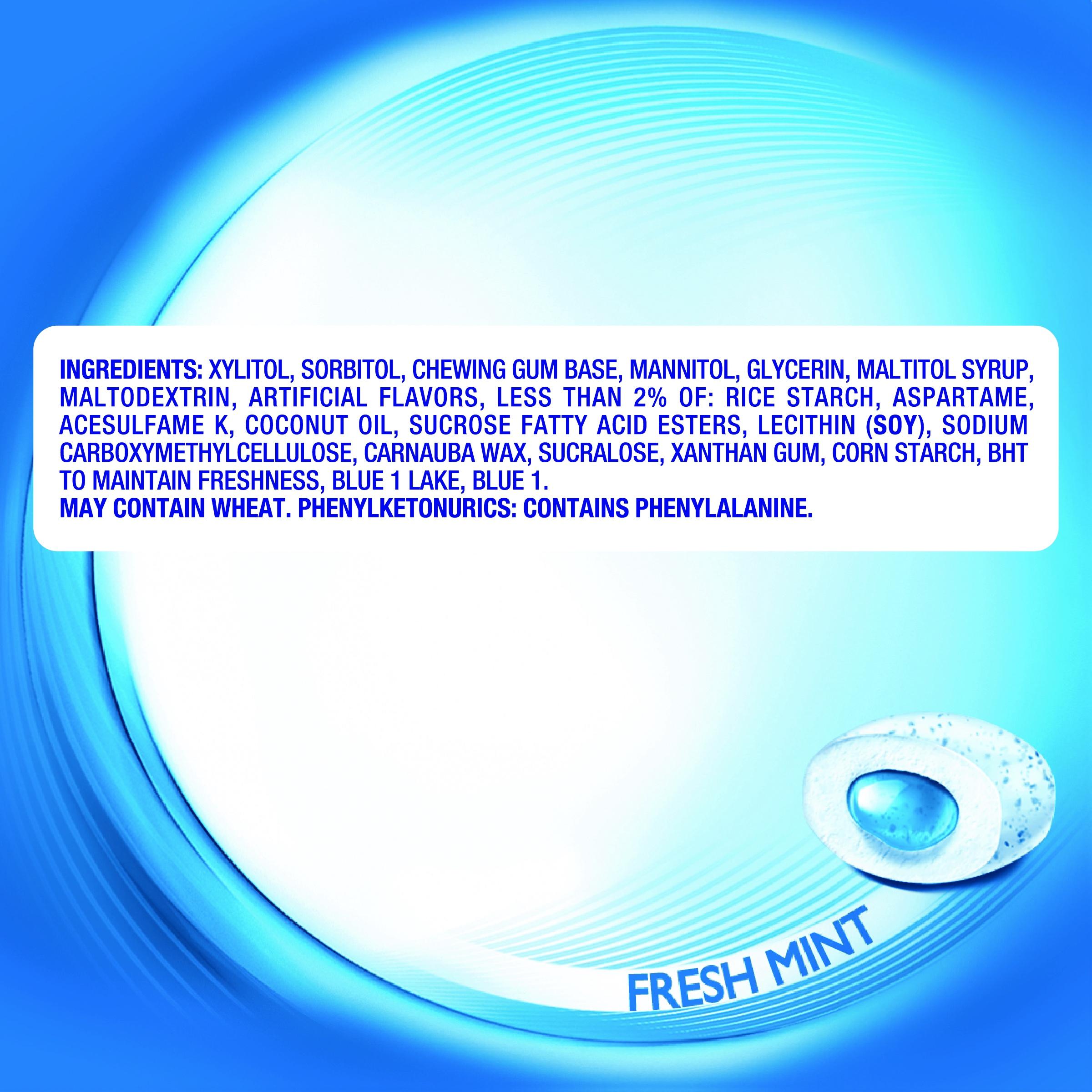 Mentos Pure Fresh Sugar-Free Gum, Paperboard Bottle, Fresh Mint, Peanut-Free, Regular Size, 80 Count thumbnail 4