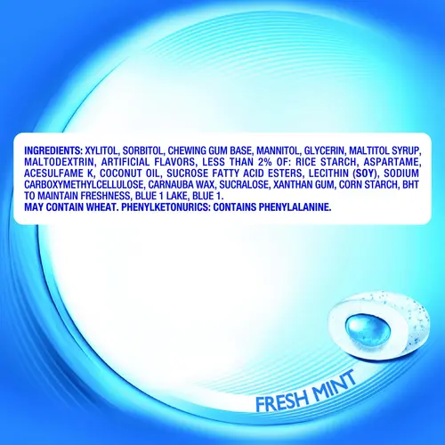 Mentos Pure Fresh Sugar-Free Gum, Paperboard Bottle, Fresh Mint, Peanut-Free, Regular Size, 80 Count thumbnail 4