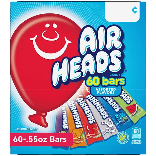 Airheads Chewy Candy Bars, Assorted Flavors, Nut Free, Regular Size, 33 oz, 60 Count Box thumbnail 2