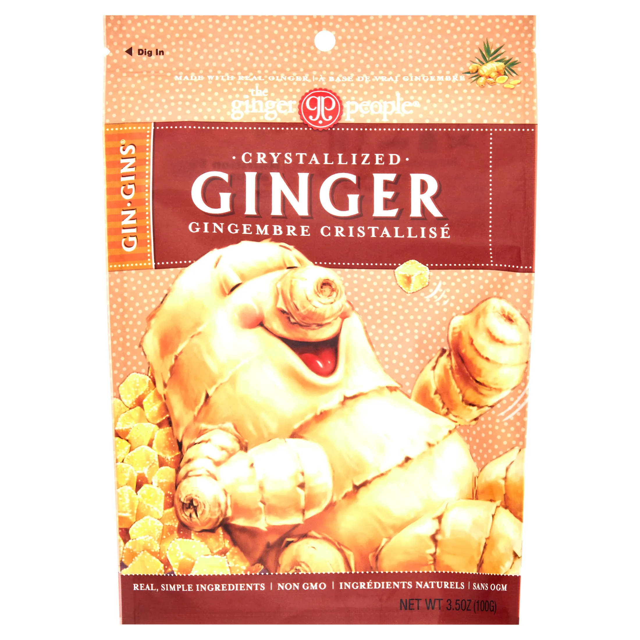 Gin Gins, Crystallized Ginger Candy, 3.5 Oz